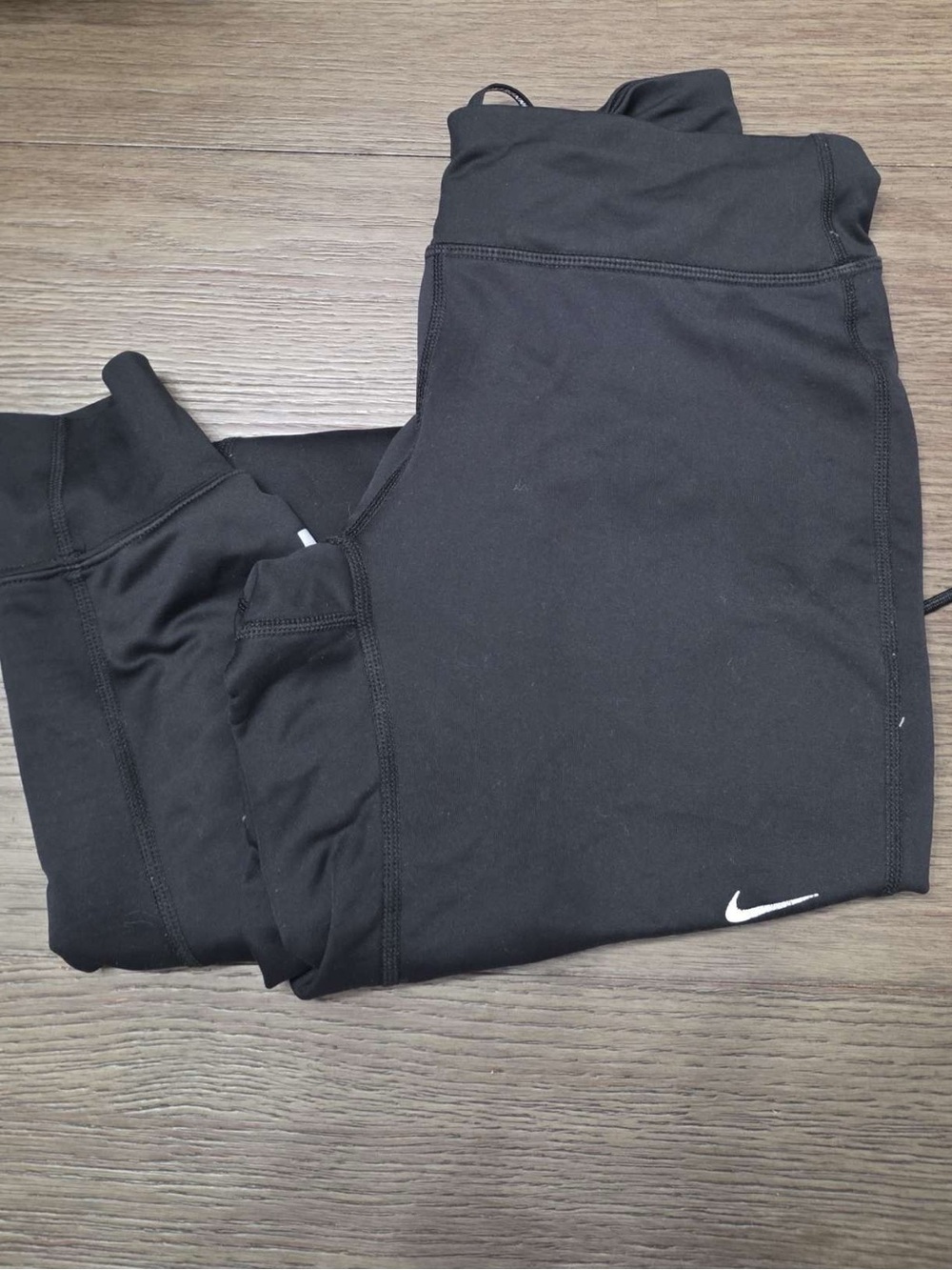 Women’s Nike Black Performance Leggings with White Swoosh